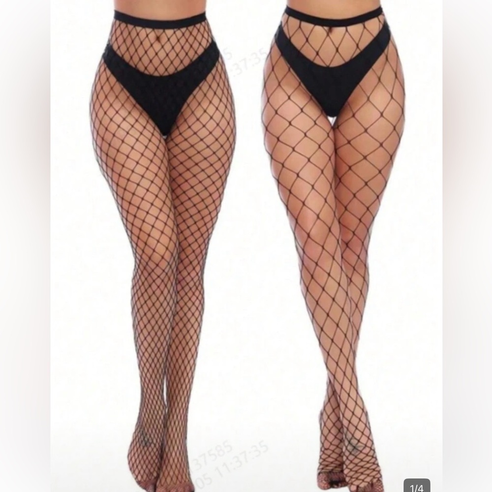 Free with 100$ +2 pair Classic Black Fishnet Tights for Women